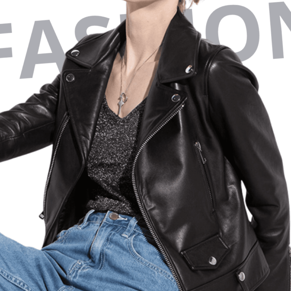 Blouson cuir femme fashion moto Éternel Prestige