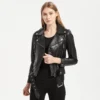 Blouson cuir femme fashion moto Éternel Prestige