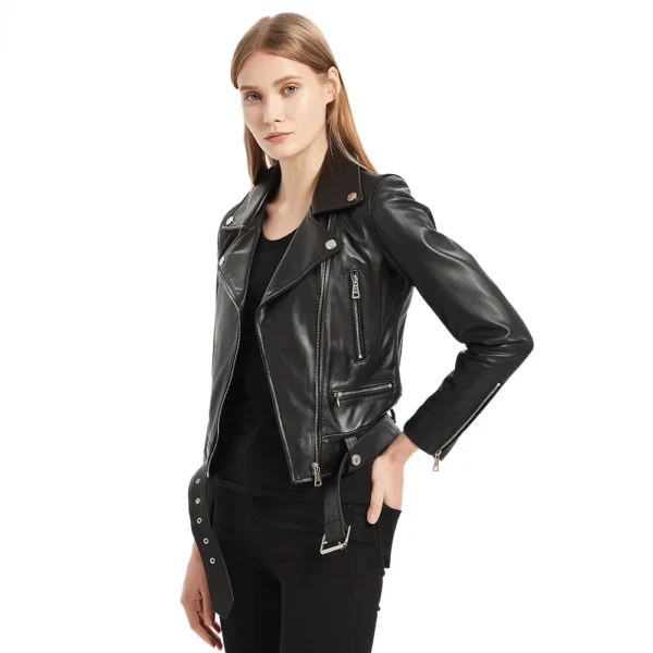 Blouson cuir femme fashion moto Éternel Prestige