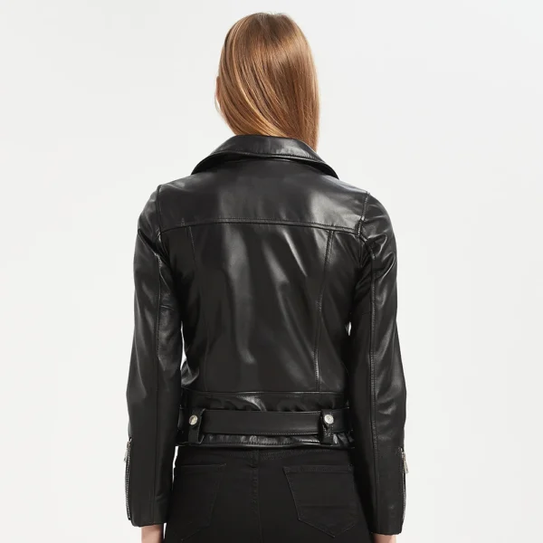 Blouson cuir femme fashion moto Éternel Prestige