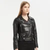 Blouson cuir femme fashion moto Éternel Prestige