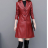 Manteau cuir femme rouge Éternel prestige