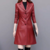 Manteau cuir femme rouge Éternel prestige