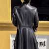 Robe longue en cuir pour femme Éternel Prestige