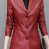 Manteau cuir femme rouge Éternel prestige