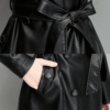 Manteau cuir femme noir Éternel prestige