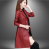 Manteau cuir femme rouge Éternel prestige