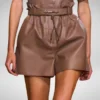 Short cuir marron femme Bellona Éternel Prestige