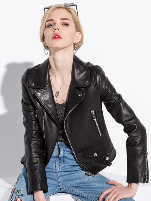 Blouson cuir femme fashion moto Éternel Prestige